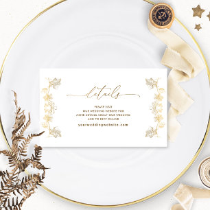 Elegant Gold Gilded Wedding Website / Details Enclosure Card