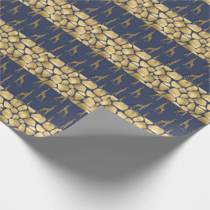 Elegant Gold Giraffe Animal Print Stylish Pretty Wrapping Paper