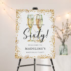 Elegant Gold Glitter 60th Birthday Welcome
