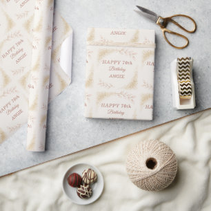 Elegant Gold Glitter 70th Birthday Wrapping Paper