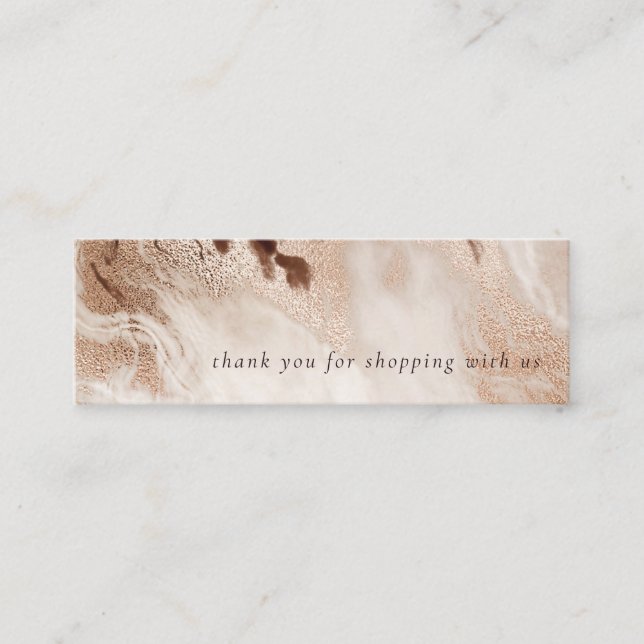 Elegant Gold Glitter Agate Marble Texture Beige Mini Business Card (Front)