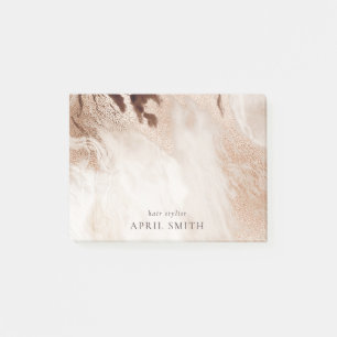 Elegant Gold Glitter Agate Marble Texture Beige Post-it Notes