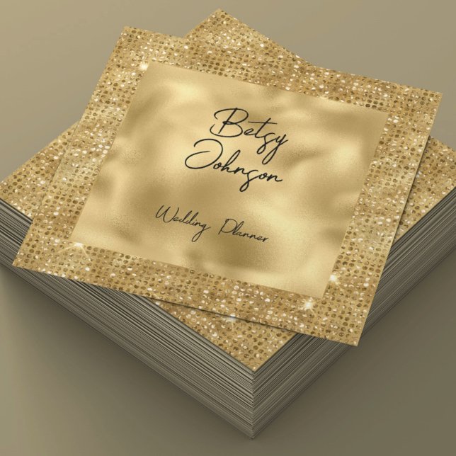 Elegant Gold Glitter and Gold Foil Business Card (Creator Uploaded)