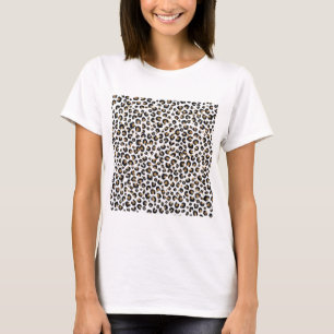 Elegant Gold Glitter Black Leopard Animal Print T-Shirt
