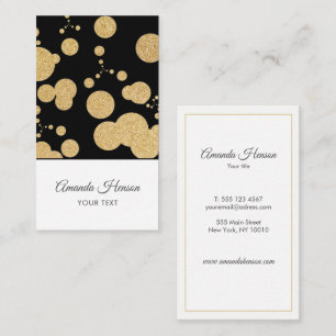 Elegant Gold Glitter Black Pattern Business Card