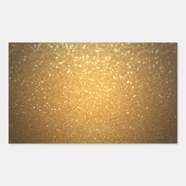 Elegant Gold Glitter Blank Template Add Your Text Rectangular Sticker (Front)
