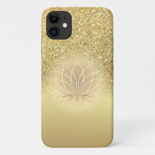 Elegant Gold  Glitter Bokeh Lotus Case-Mate iPhone Case