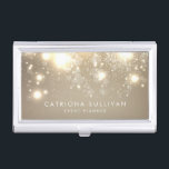 Elegant Gold Glitter Bokeh Luxe Business Card Holder<br><div class="desc">Elegant Gold Glitter Bokeh Luxe Business Card Holder | Showcase your business card with this elegant business card holder. It features gold glitter bokeh and simple typography. Matching items are available.</div>