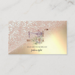 Elegant Gold Glitter Bokeh Ombre Business Card