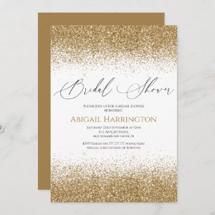 Elegant Gold Glitter Bridal Shower Invitation