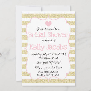 Elegant Gold Glitter Bridal Shower Invitation