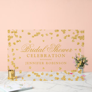 Elegant Gold Glitter Bridal Shower Welcome Acrylic Sign