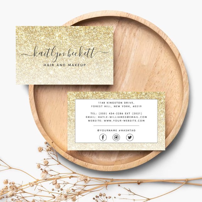 Elegant Gold Glitter Business Card (Creator Uploaded)