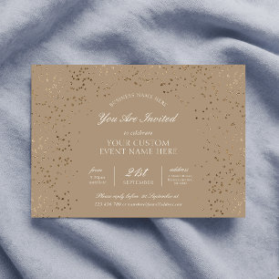Elegant Gold Glitter Business Gala Dinner Event Invitation