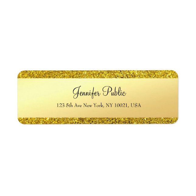 Elegant Gold Glitter Calligraphy Text Template (Front)