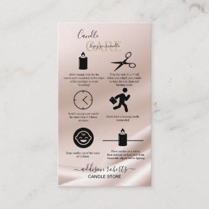 Elegant Gold Glitter Candle Care Business Card