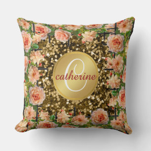 Elegant Gold Glitter Champagne Garden  Cushion