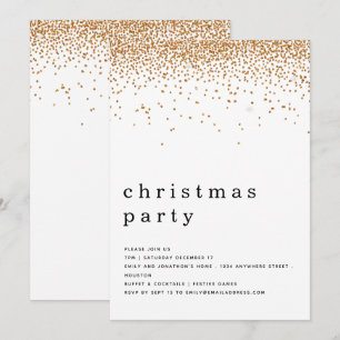 Elegant Gold Glitter Christmas Party Invitation