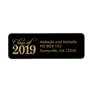 Elegant Gold Glitter Class of 2019 Graduation