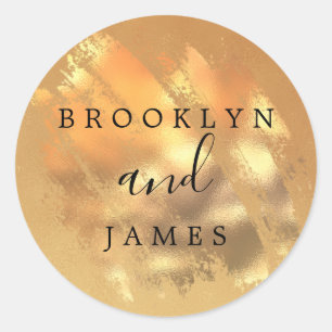 Elegant Gold Glitter  Classic Round Sticker