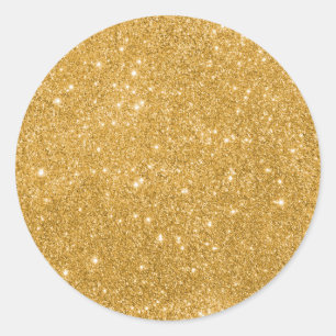 Elegant Gold Glitter Classic Round Sticker