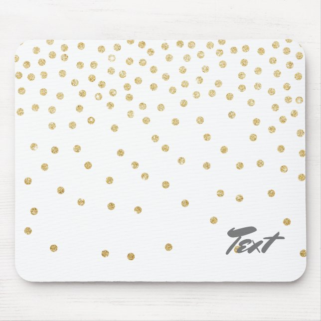elegant gold glitter confetti dot pattern mouse pad (Front)