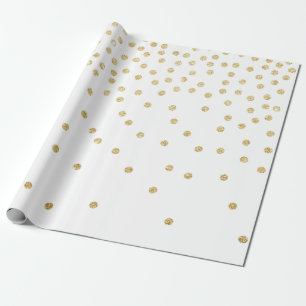 elegant gold glitter confetti dot pattern wrapping paper