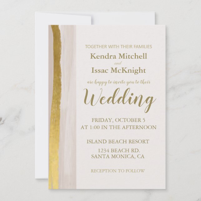 Elegant Gold Glitter Cream Classy Invitation (Front)