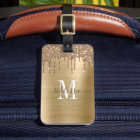 Elegant Gold Glitter Drip Monogram