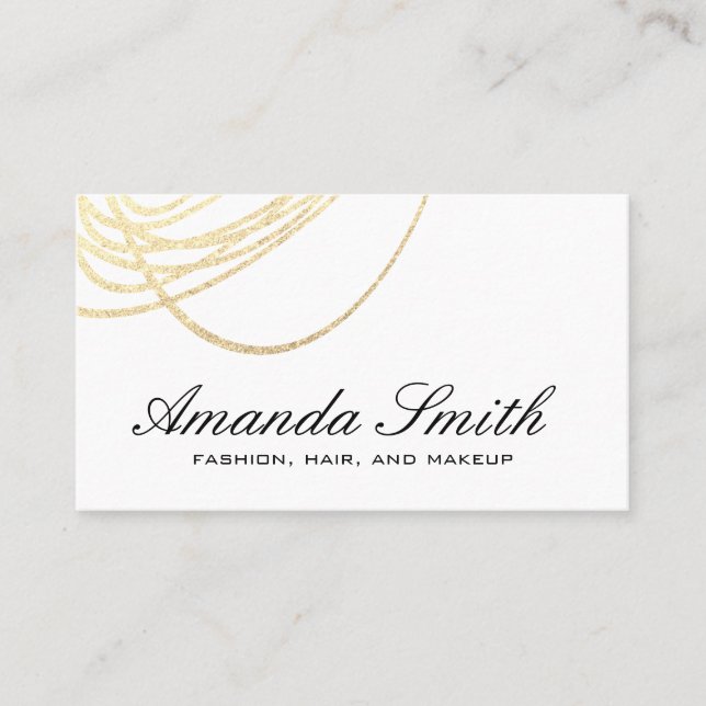 Elegant Gold Glitter Expressive Business Card (Front)