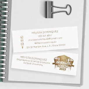 Elegant Gold Glitter Graduation Name Card 