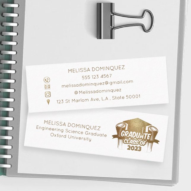 Elegant Gold Glitter Graduation Name Card  (Creator Uploaded)