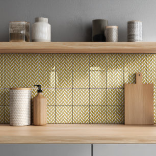 Elegant Gold Glitter Herringbone Chevron Pattern Tile
