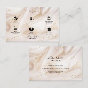 Elegant Gold Glitter Jewellery Care Business Card