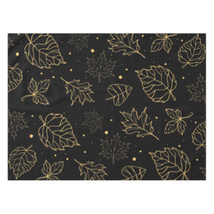 Elegant Gold Glitter Leaves Ditsy Pattern Tablecloth