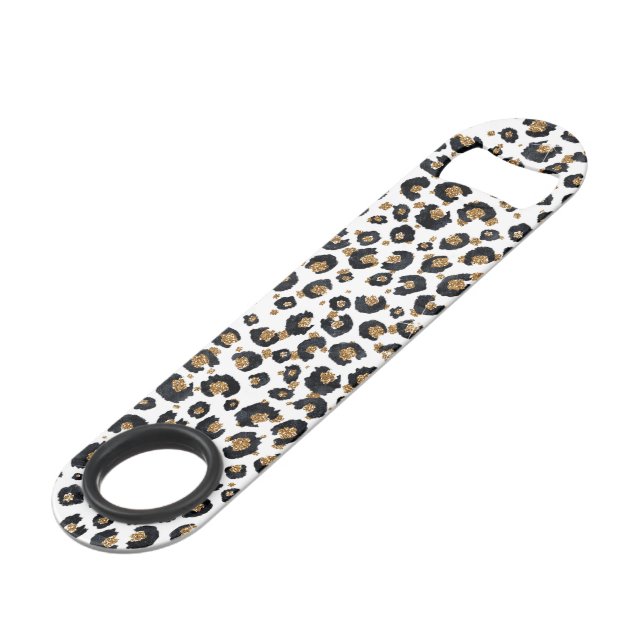 Elegant Gold Glitter Leopard Pattern (Front Angled)