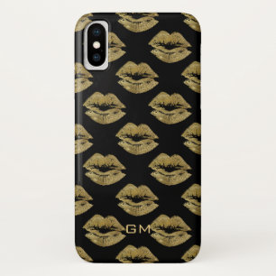 Elegant Gold Glitter Lips Pattern Case-Mate iPhone Case