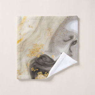 Elegant Gold Glitter Marble Modern Chic Wash Cloth