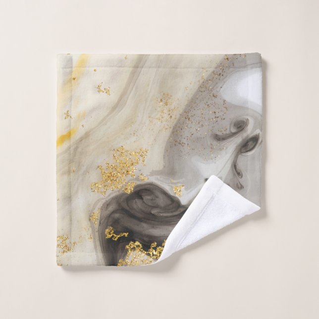 Elegant Gold Glitter Marble   Modern Chic   Wash Cloth (Wash Cloth)