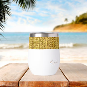 Elegant Gold Glitter Monogram Name