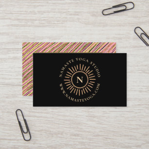 Elegant Gold Glitter Monogram Personalised Business Card