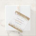 Elegant Gold Glitter Name Sweet Sixteen Thanks Favour Tags<br><div class="desc">Elegant Gold Glitter Name Sweet Sixteen Thank You. Glam for your 16th birthday party favours, with gold faux glitter is at the top and bottom edges, with your name and thank you, and a handwriting style script with swashes. Easily personalise the text to your own details including your message on...</div>