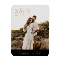 Elegant Gold Glitter Photo Save the Date