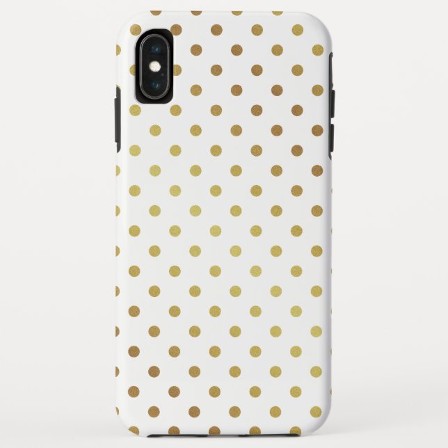 Elegant Gold Glitter Polka Dots Pattern Case-Mate iPhone Case (Back)