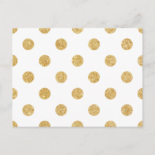 Elegant Gold Glitter Polka Dots Pattern Postcard