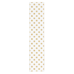 Elegant Gold Glitter Polka Dots Pattern Short Table Runner