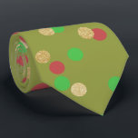 elegant gold glitter red green Christmas confetti Tie<br><div class="desc">Stylish design featuring faux gold glitter,  red and green Christmas pattern.</div>