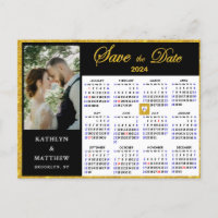 Elegant Gold Glitter Script Photo Save the Date