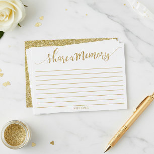 Elegant Gold Glitter Share A Memory Card
