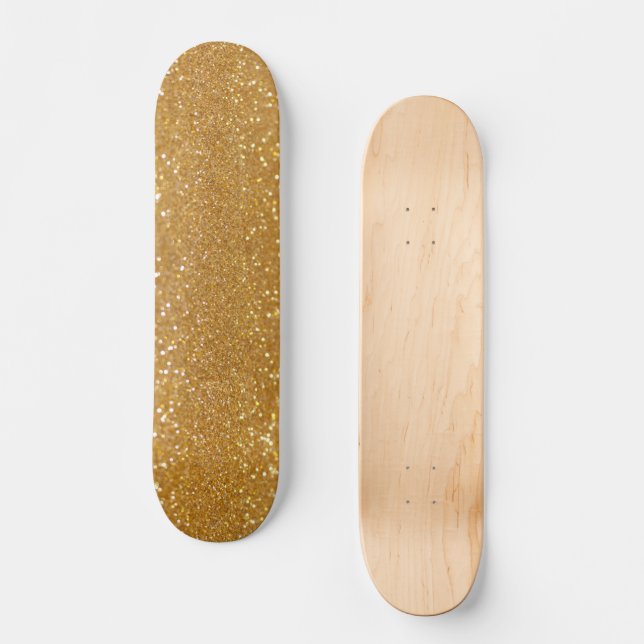 Elegant Gold Glitter  Skateboard (Front)